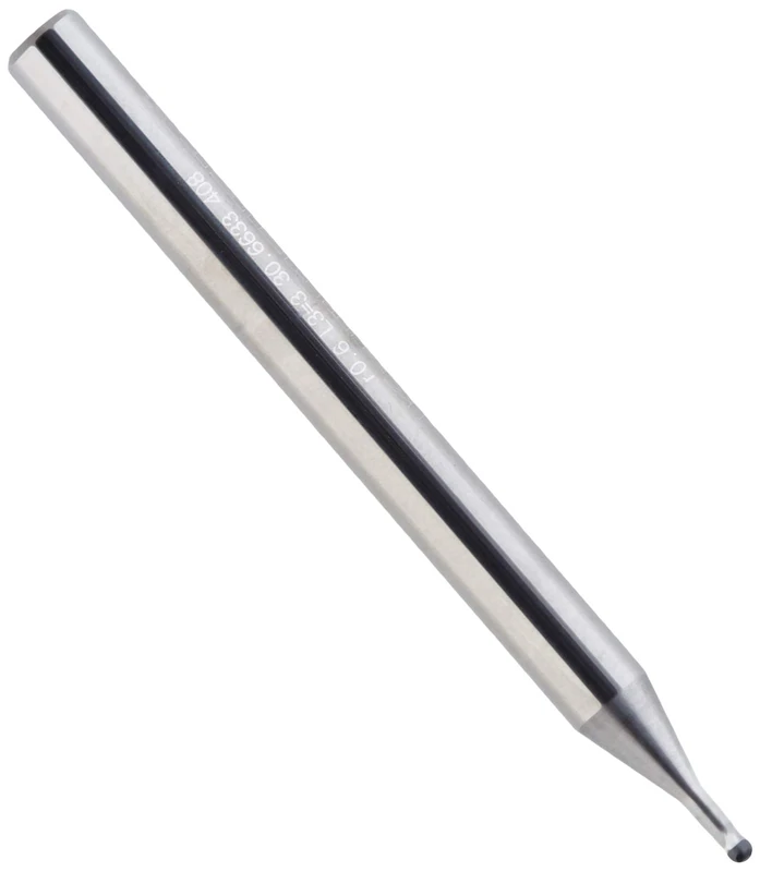 Karnasch 3066330120030 Professional 3D Cbn Handle Micromill, High Range, Cutting Depth < 10 × D, 1.2 mm Cutting Diameter, 0.60 mm Corner Radius, 3 mm Using Length, 4 mm