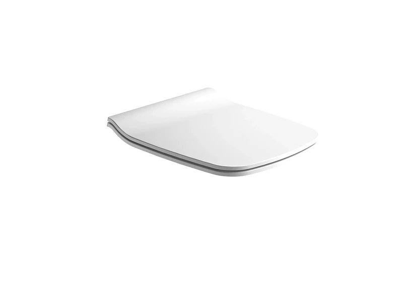 Gala Lid and Seat Slim Cushioned Emma Square Collection, Urea, White, 37.8 x 4.8 x 45.5 cm