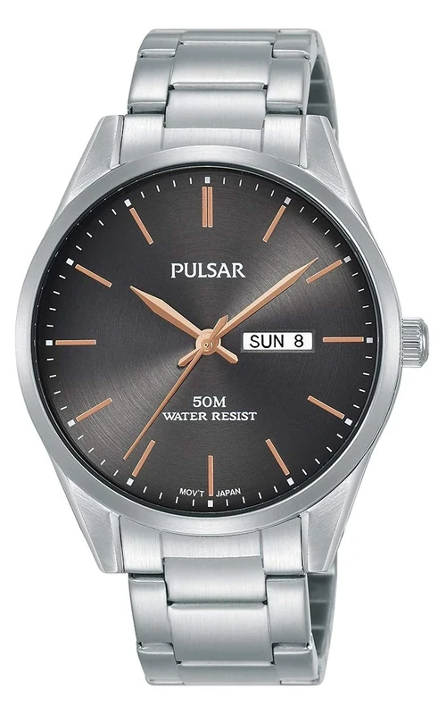 Seiko UK Limited - EU Men's Analogue Japanese Quartz Pulsar Quartz Watch with Stainless Steel Bracelet with Stainless Steel Strap PJ6111X1