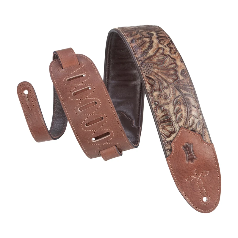 Levy's Leathers Sundance 3" wide Embossed Leather Guitar Strap; Western Series - Palm Pecan (M4WP-002)