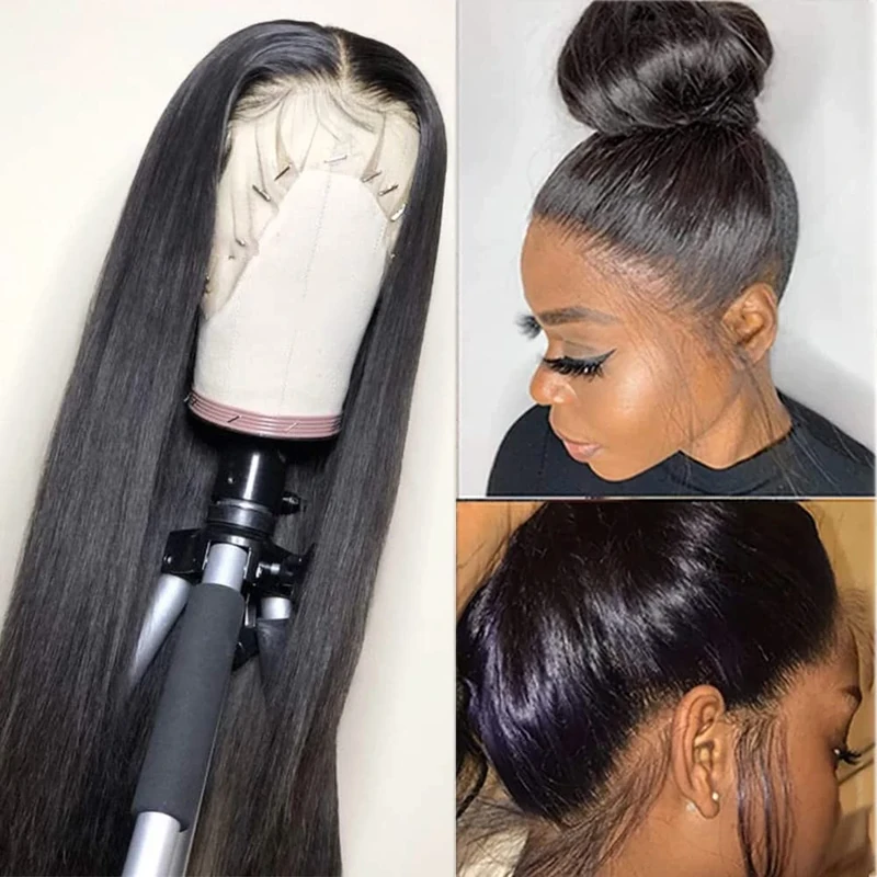 sdamey 360 Lace Front Wigs Straight Human Hair Hd Transparent Human Hair Wigs Full Lace For Women 200 Density Human Hair Wigs Pre Arran