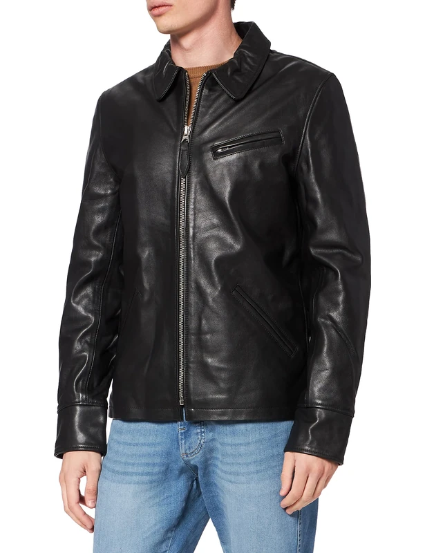 Schott NYC Men's Lc952 Jacket, Black (Black Black), Small