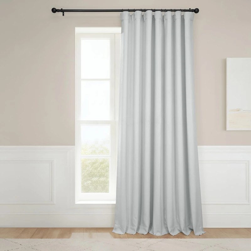 HPD Half Price Drapes Extra Wide Linen Room Darkening Curtain (1 Panel) 100 X 84, BOCH-LN1855-84-DW, Oyster