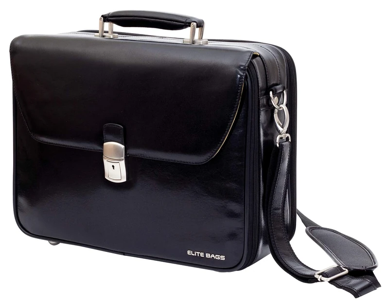 Elite Bags, Doctor's, Medical Visit case,Leather case,Black