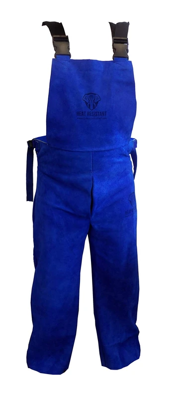 Welders Bib and Brace, Leather, Fire Retardant, XL - Image 1