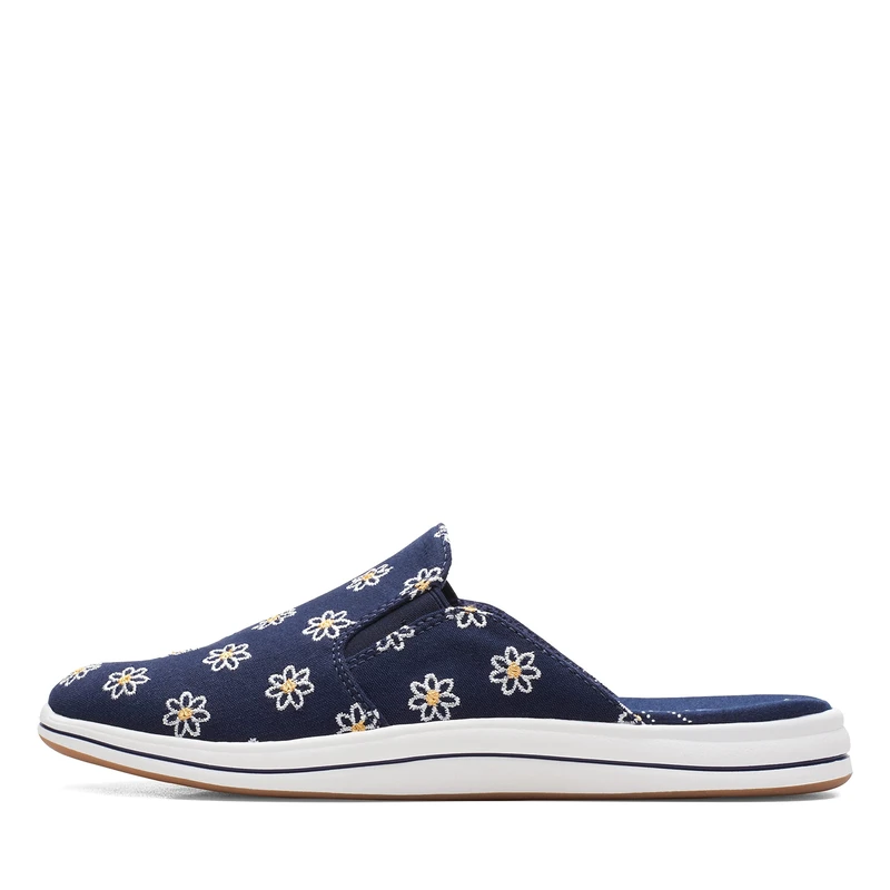 Clarks Women's Breeze Shore Mule, Navy Floral Canvas, 3 UK