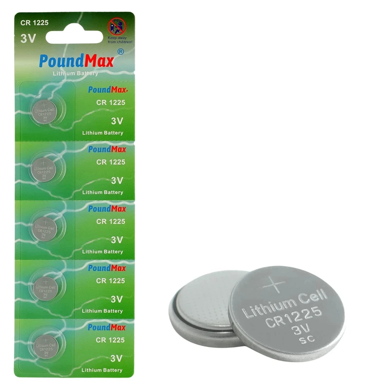 5 x PoundMax 1225 CR1225 DL1225 3V Lithium Coin Cell Batteries