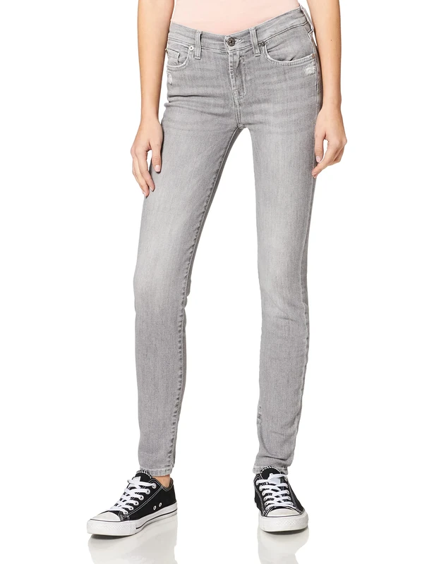 7 For All Mankind Women's The Skinny Skinny Jeans, Grey (Grey PY), W24/L29 (Manufacturer Size: 24)