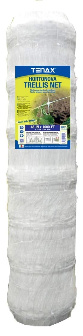 TENAX 1A150281 Hortonova Plant Trellis Net, 48" x 1,000' White