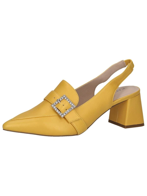 CAPRICE Women Slingback Pumps Leather Pointed, Yellow (Yellow Perlato), 5 UK - Image 1