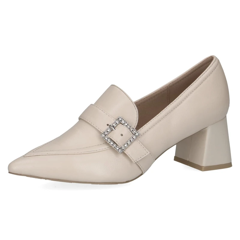 CAPRICE Women's Leather Pumps with Glitter Buckle, Cream (Cream Perlato), 6 UK - Image 1