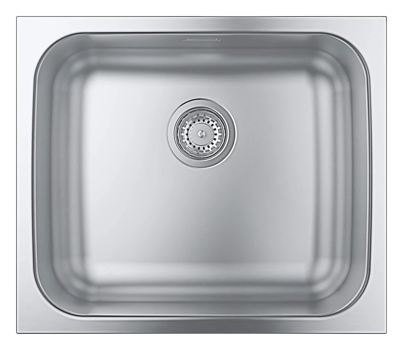 GROHE K200 - Stainless Steel Kitchen Sink with Overflow (Top Mount, 1 Bowl 436 x 360 mm, Accessories Included: Waste Kit, Basket Strainer Waste, Mounting Set), 533 x 457 mm. 31719SD0