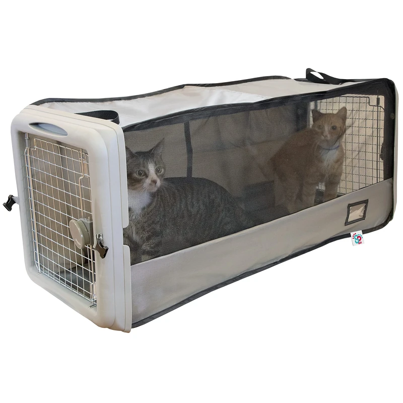 SPORT PET SportPet Designs Large Pop Open Kennel, Portable Cat Cage Kennel, Waterproof Pet bed, Travel Litter Collection - Image 1