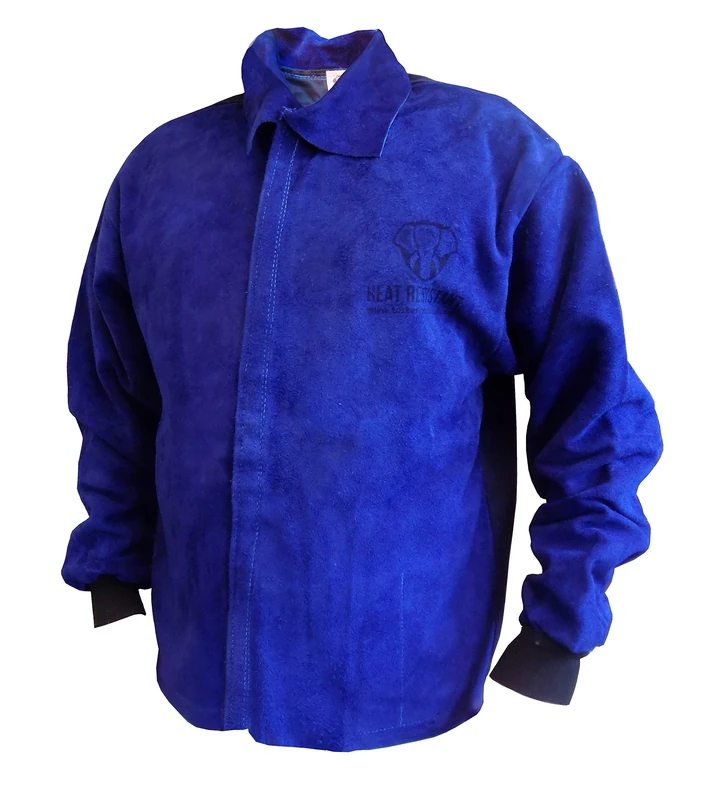 Welding Jacket, Leather with Fire Retardant Stay Cool Cotton Back, Heavy Duty, Small