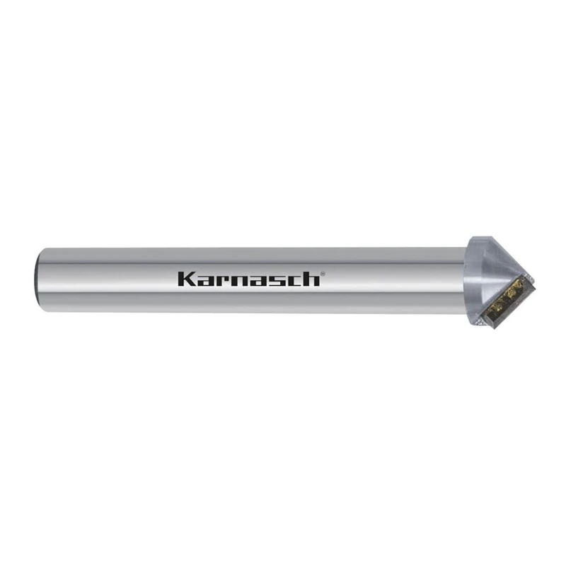 Karnasch 296843120008 Monocrystalline Drill Bit with High Gloss Mirror Finish 45° Balanced < 30,000 rpm, 12mm Max Diameter, 1mm Minimum Diameter, 8mm Edge Length, 12mm