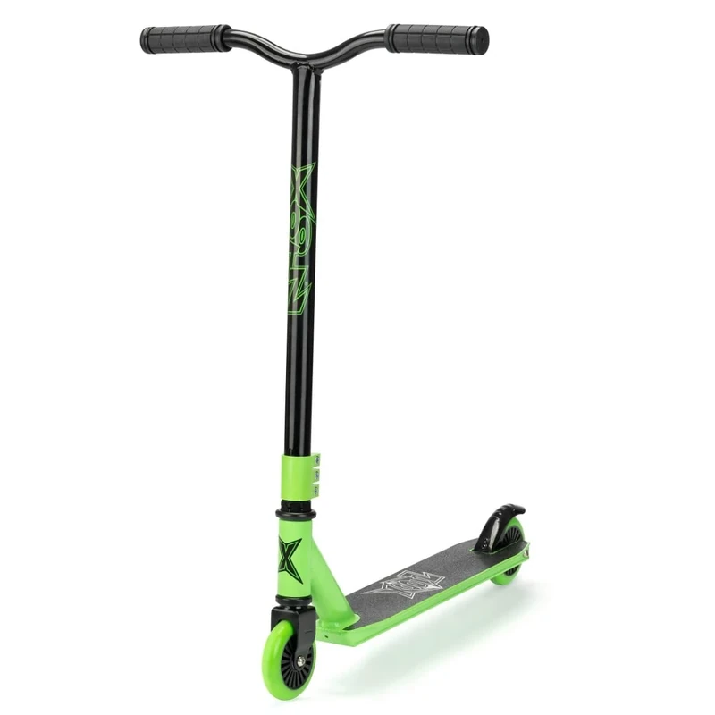 Xootz Shred 2.0 Stunt Scooter - Adult & Kids Kick Scooter, Lightweight 360° Stunts, Beginner to Intermediate, Steel T-Bar & Grip Tape Deck, Ages 5+, Multiple Designs, Green