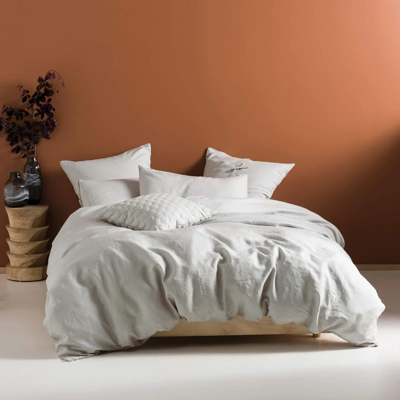 Linen House Nimes Duvet Cover Set, Pale Grey, Single