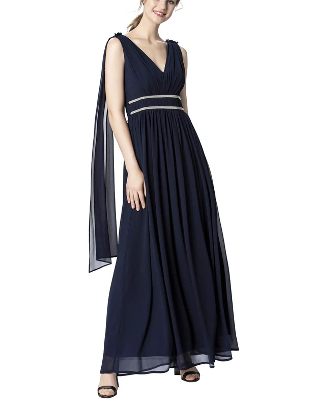 APART Fashion Women's Chiffon Dress Party, Midnight Blue, 16