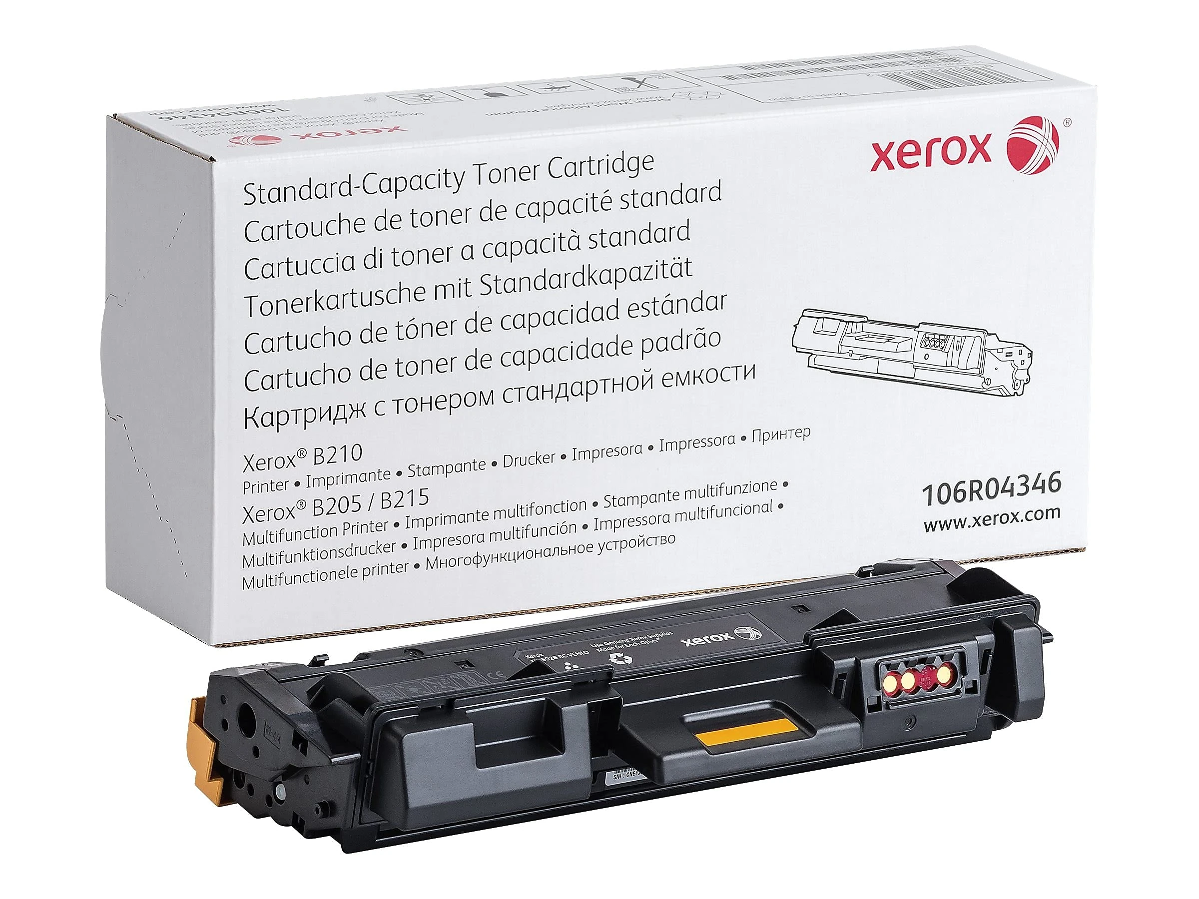 Xerox Genuine B210 / B205 / B215 Standard Capacity Black Toner Cartridge (1,500 Pages) - 106R04346