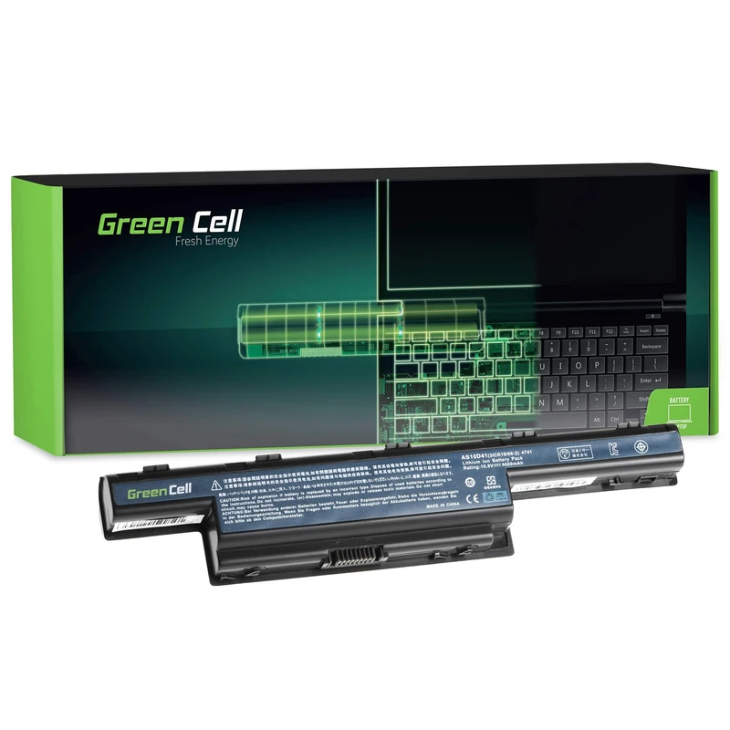 Green Cell® Extended Series Laptop Battery AS10D31 AS10D3E AS10D41 AS10D51 AS10D61 AS10D71 AS10D73 AS10D75 AS10D81 for Acer/eMachines/Packard Bell (9 Cells 6600mAh 10.8V Black)