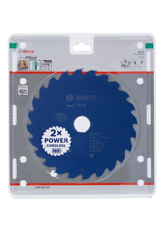 Bosch Professional Circular Saw Blade Expert (for Wood, 210 x 30 x 1.7 mm, 24 teeth; Accessories: Cordless Circular Saw)