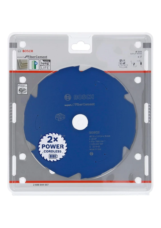Bosch Professional Circular Saw Blade Expert (for Fibre Cement, 216 x 30 x 2 mm, 6 teeth; Accessories: Cordless Circular Saw)