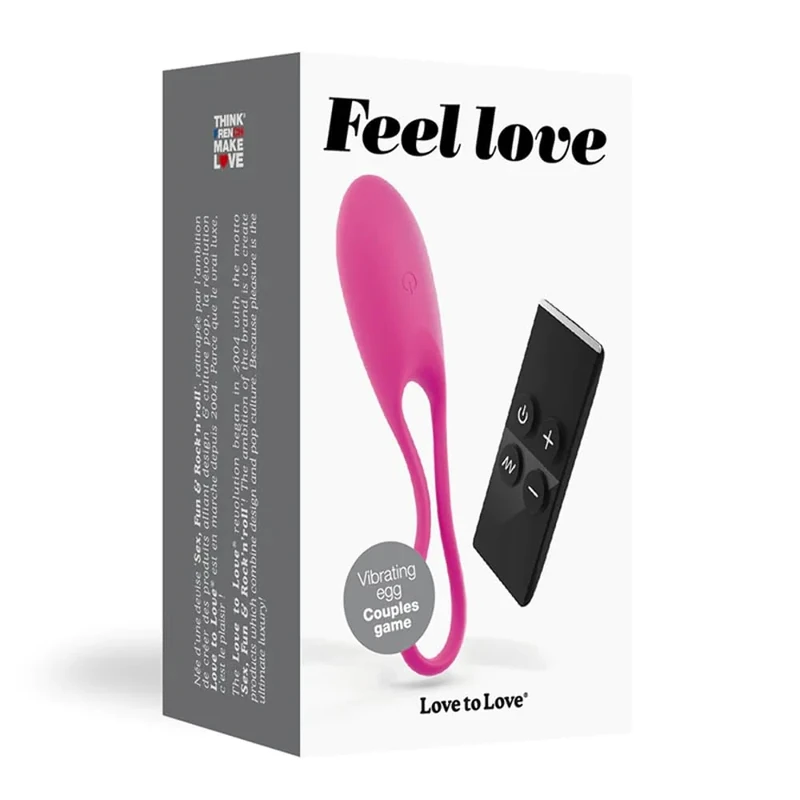Love To Love Feel Love - Wireless Vibrating Egg - for Couple - Special G-Spot - Remote Control - 10 Vibration Modes - to Use in Unusual Places - Waterproof - Pink