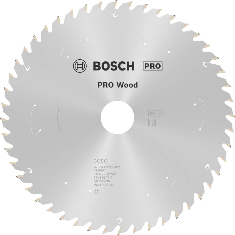 Bosch 1x PRO Wood Circular Saw Blades for Cordless Table Saws (for Softwood, Hardwood, Ø mm, Professional Accessory Table Circular Saw)