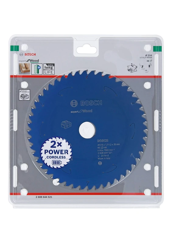 Bosch Professional Circular Saw Blade Expert (for Wood, 216 x 30 x 1.7 mm, 48 Teeth; Accessories: Cordless Circular Saw)