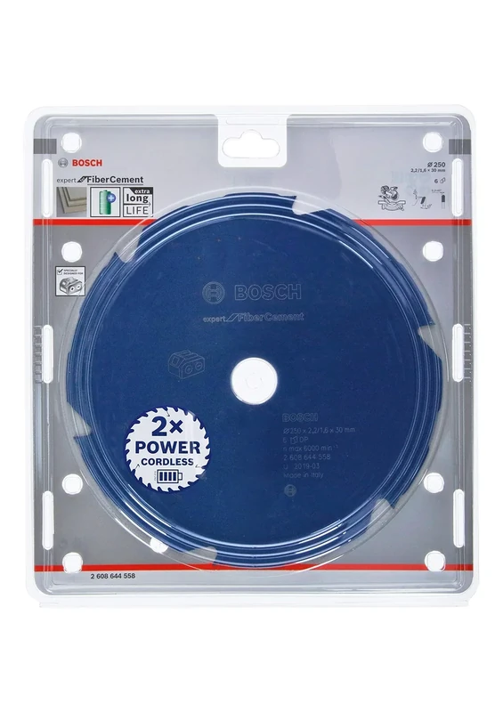 Bosch Professional Circular Saw Blade Expert (for Fibre Cement, 250 x 30 x 2.2 mm, 6 teeth; Accessories: Cordless Circular Saw)
