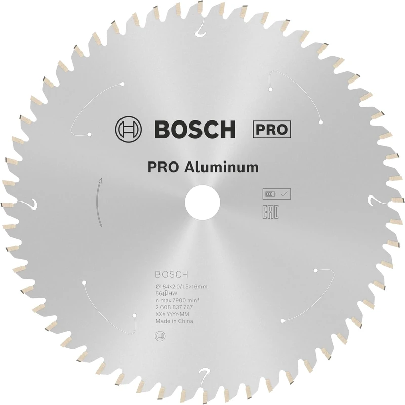 Bosch 1x PRO Aluminium Circular Saw Blade for Cordless Mitre Saws (for Aluminium, Non-ferrous metals, Ø mm, Professional Accessory Mitre Circular Saw)