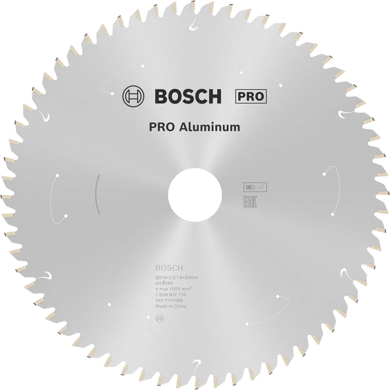 Bosch Professional Circular Saw Blade Standard (for Aluminium, 216 x 30 x 2.2 mm, 64 teeth; Accessories: Cordless Circular Saw)
