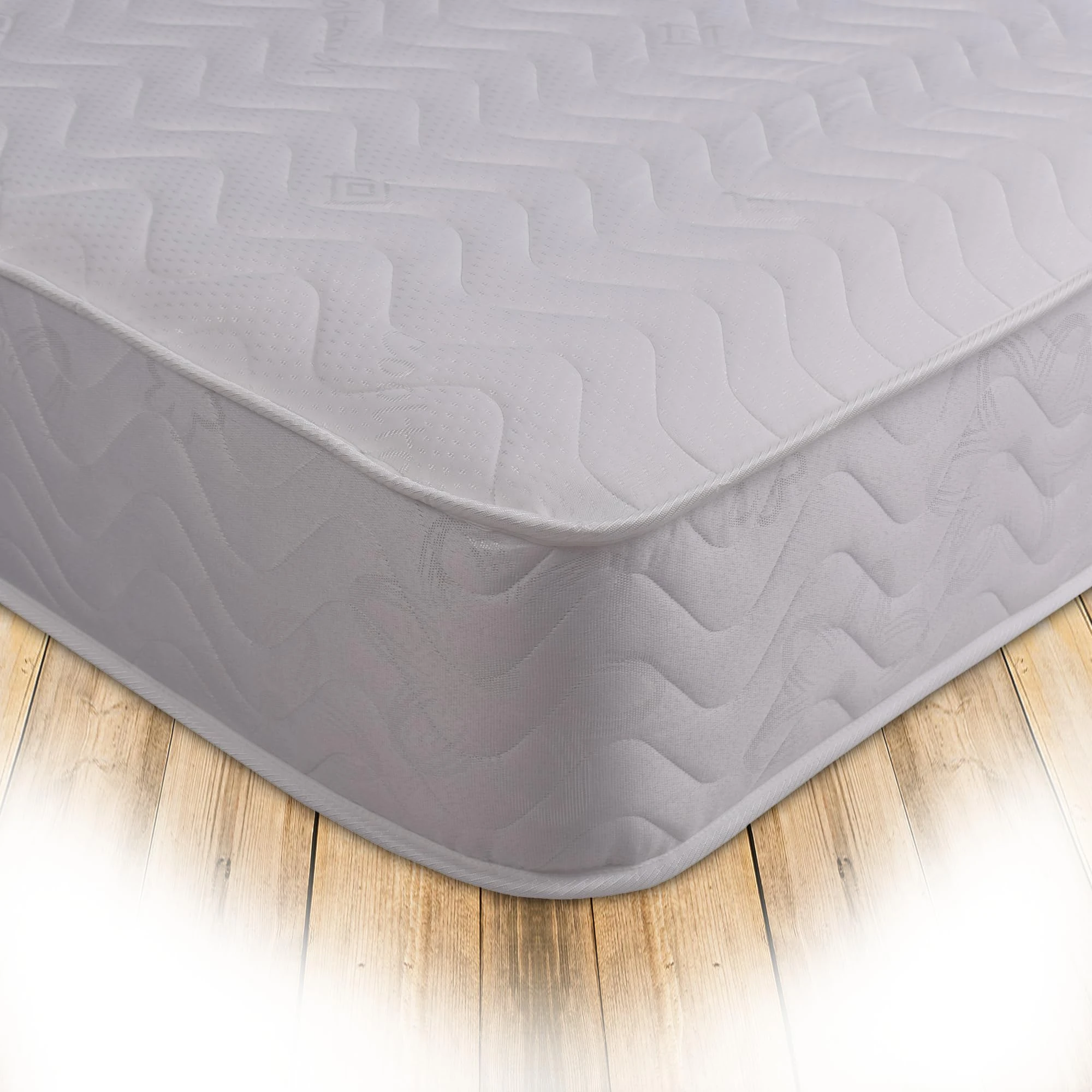 Starlight Beds Close Wave 8 Inch Deep Double Budget Mattress with Memory Foam Layer, Sprung, White. 4ft6 Double Mattress (135cm x 190cm x 20cm)