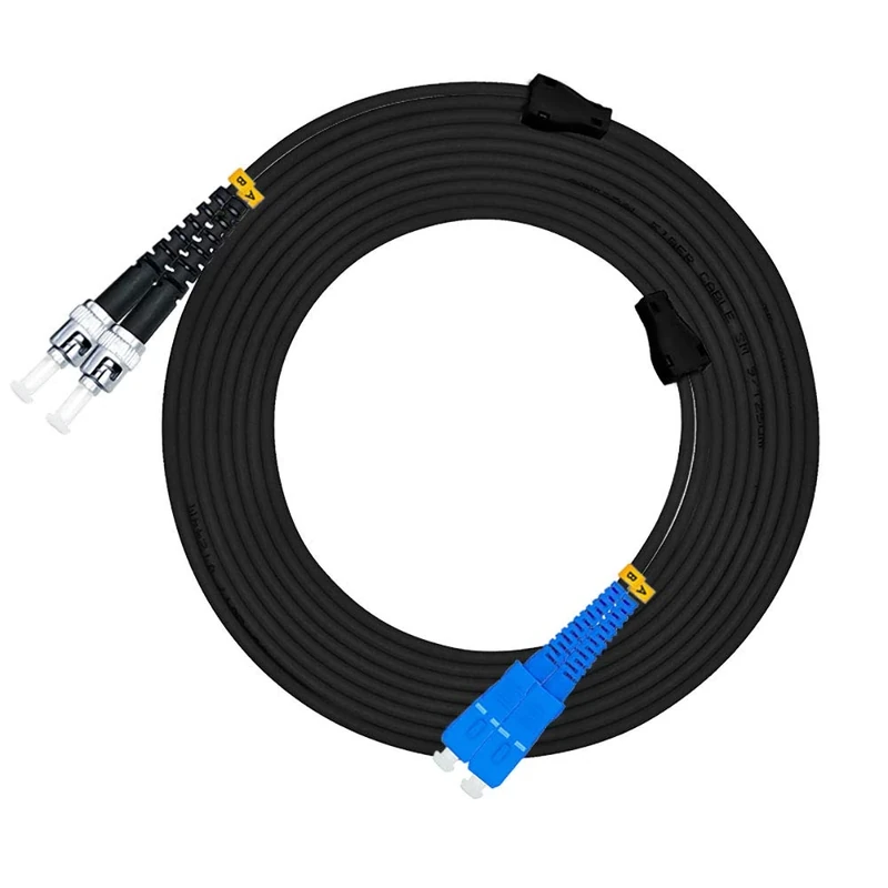 Jeirdus 50Meters SC to ST Outdoor Armored Duplex 9/125 SMF Fiber Optic Cable Jumper Optical Patch Cord Singlemode SC-ST