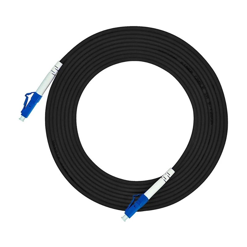 Jeirdus 75Meters LC to LC Outdoor Armored Simplex 9/125 SMF Fiber Optic Cable Jumper Optical Patch Cord Singlemode LC-LC
