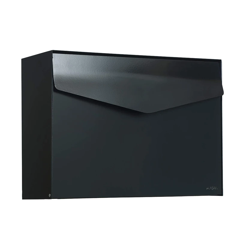 MEFA 111120M P22090 Letter 111 (Colour, Post Box with Safety Lock, Size 312 x 430 x 178 mm), deep Black