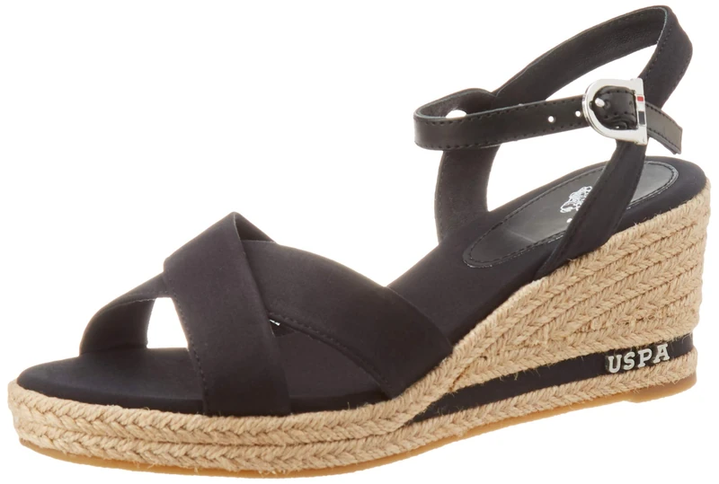 US Polo Association Women's Madelyn Rope Sling Back Sandals, Black (Blk 004), 5.5 UK - Image 1