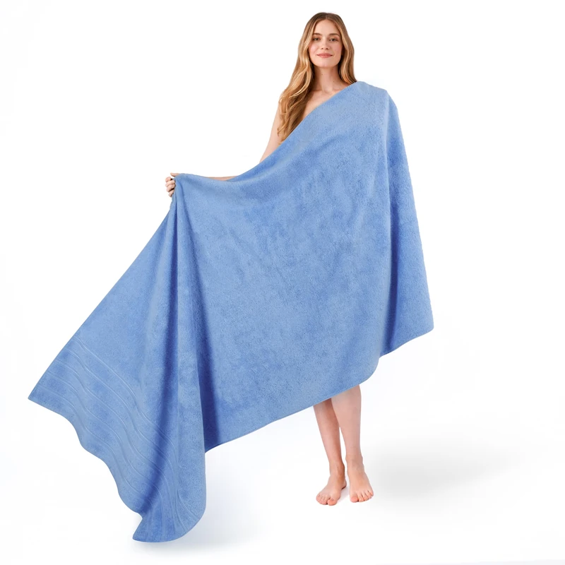 American Soft Linen Jumbo Large Bath Towels, 100% Turkish Cotton Bath Sheet 35 in 70 in, Bath Towel Sheets for Bathroom, Bath Sheet Towels, Sky Blue Bath Sheet - Image 1