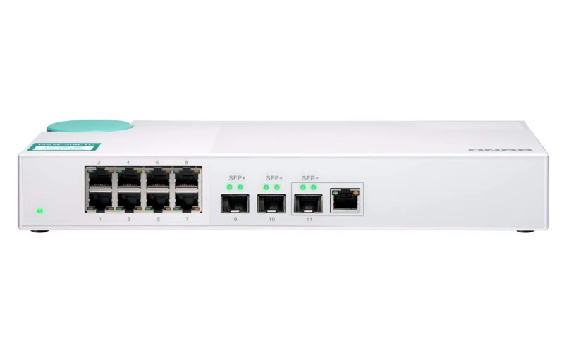 QNAP QSW-308-1C Cost-effective Entry-Level 10GbE Switch with 5-Speed 10GBASE-T/NBASE-T and Gigabit Ethernet