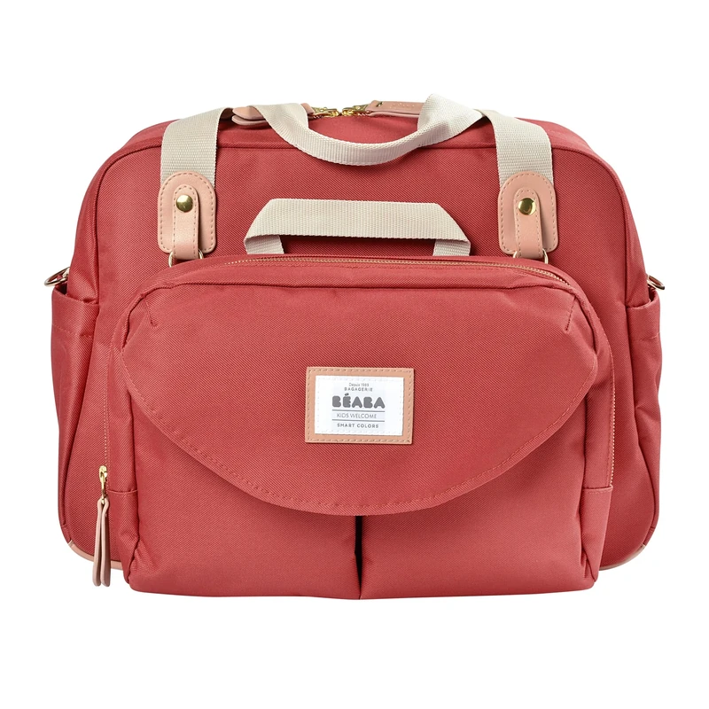 BÉABA - Genève II - Baby Changing Bag - Diaper Bag for Babies and Newborn - Large capacity - Baby Changing Mat - Isothermal lunch pouch - Buggy attachment system - Terracota