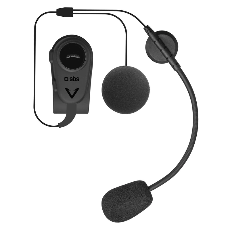 SBS Multipoint Wireless Helmet Headset with Adjustable Microphone and Answer/End Call Button IPX4 Certified