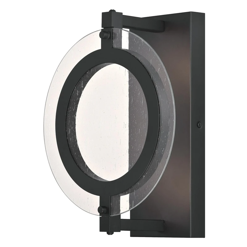 Westinghouse Lighting 63741 Maddox One-Light Dimmable LED Outdoor Wall Fixture, Matte Black Finish with Clear Seeded Glass