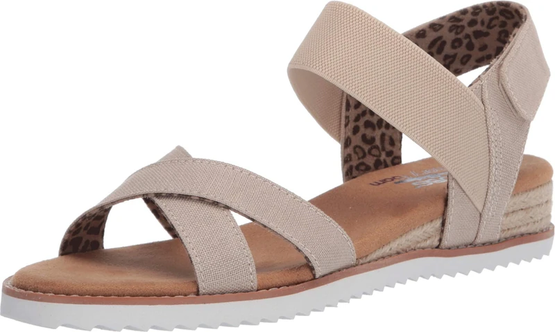 Skechers BOBS Women's Desert Kiss-Secret Picnic Flat Sandal, Natural, 5.5 UK - Image 1