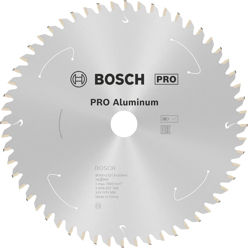 Bosch 1x PRO Aluminium Circular Saw Blade for Cordless Hand-Held Saws (for Aluminium, Non-ferrous metals, Ø mm, Professional Accessory Hand-Held Circular Saw)