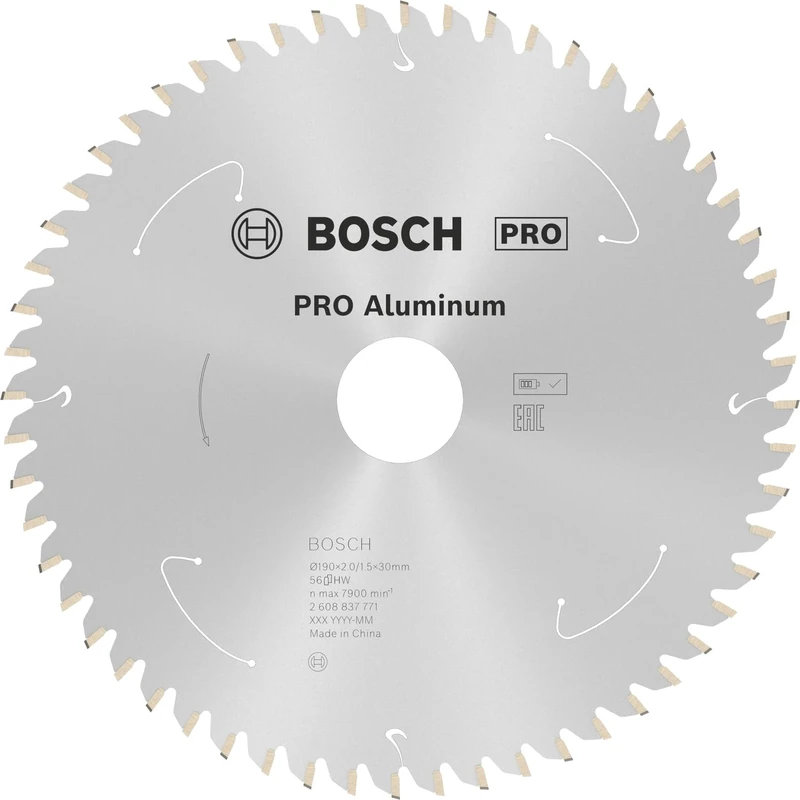 Bosch 1x PRO Aluminium Circular Saw Blade for Cordless Hand-Held Saws (for Aluminium, Non-ferrous metals, Ø mm, Professional Accessory Hand-Held Circular Saw)
