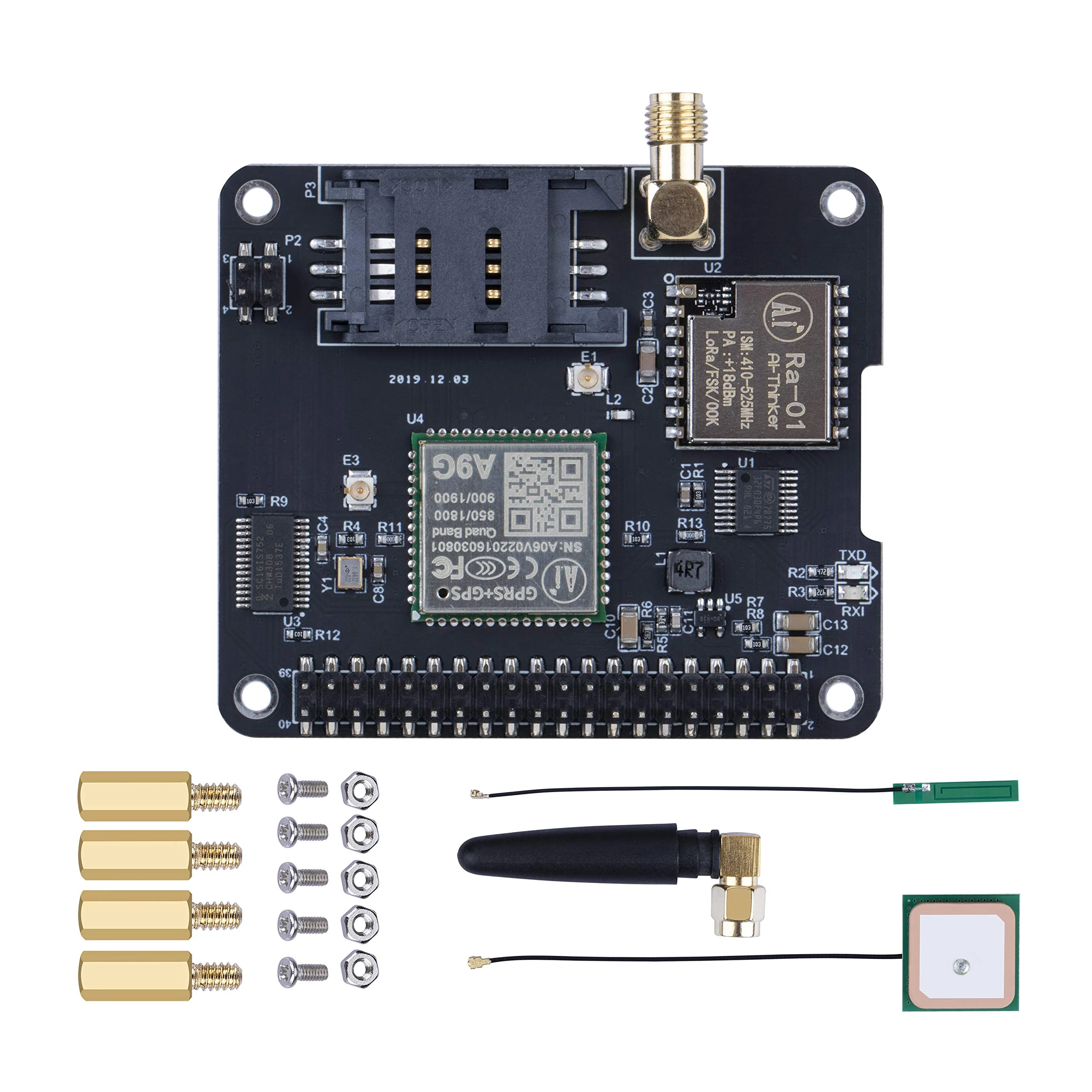pzsmocn GPS/BDS LORA GSM Support,Docker-Pi IoT Node Communication,Satellite Positioning Module,Support Raspberry-Pi All Models,Extend the GPIO Pins,Can Stack with Other Docker-Pi Board,I2C Support.