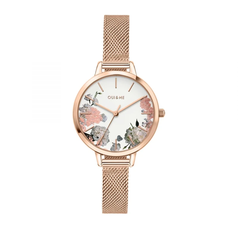 Oui&me Fleurette Women's Watch Time Only Made of Steel, Pvd Rose Gold - ME010096