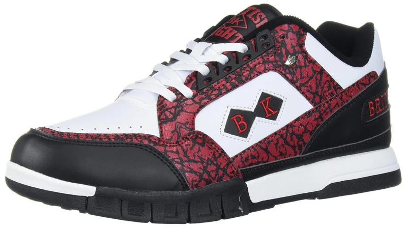 British Knights Men's Metros Fashion Sneaker, Black/Mars Red/White, 11 UK