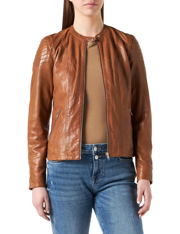 NAF Women's Clim Jacket, Orange (Cognac 250), 6 (Size: 34) - Image 1