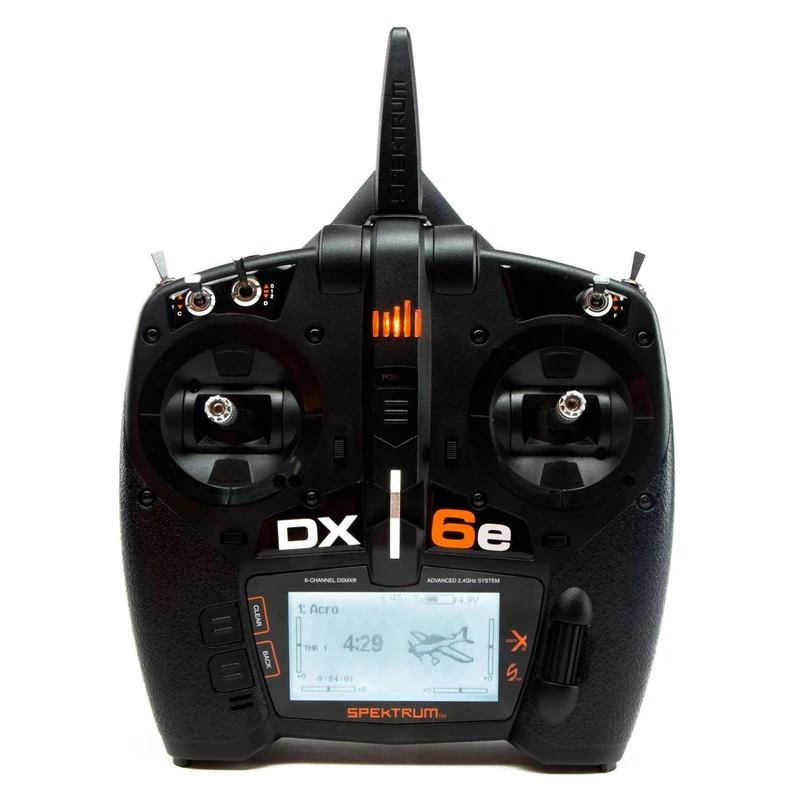 Tihoho Spektrum DX6e 6-Channel DSMX 2.4GHz RC Radio Transmitter Only (No Receiver) with 250 Model Memory | Telemetry | Wireless Trainer Link, SPMR6655